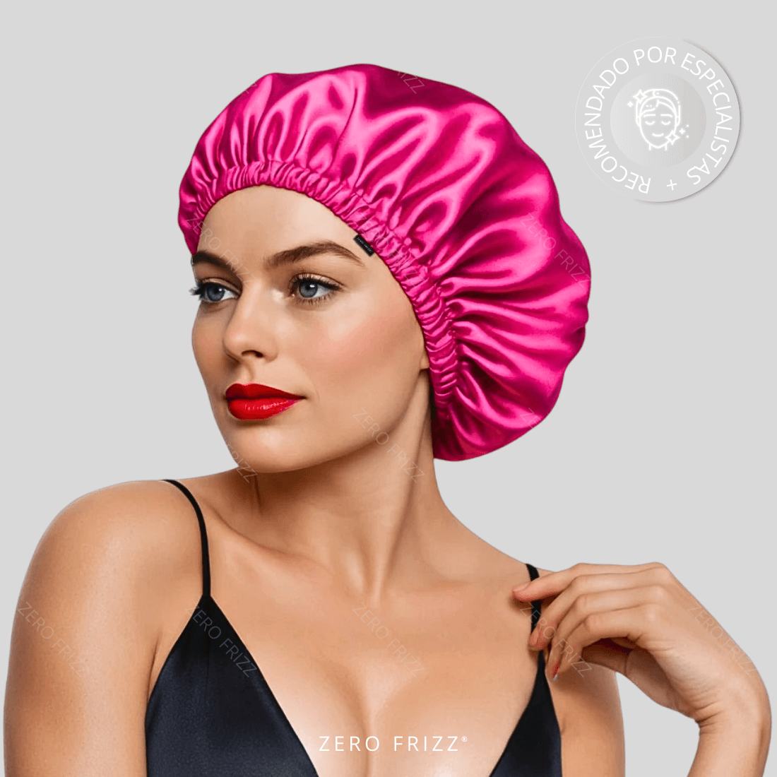 Kit Touca de Cetim Premium Anti Frizz com Regulador e Dupla Camada + Scrunchie de Cetim