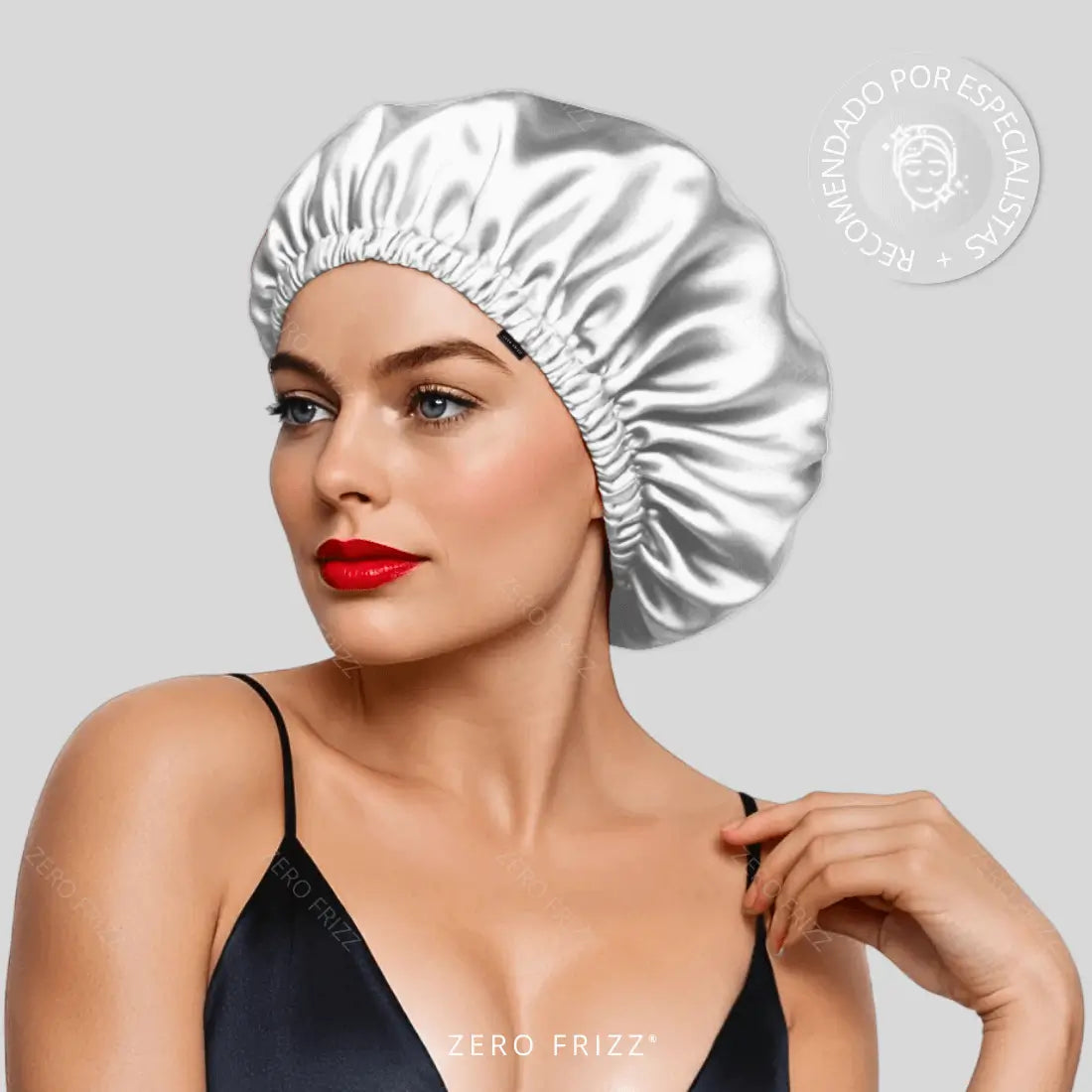 Kit Touca de Cetim Premium Anti Frizz com Regulador e Dupla Camada + Scrunchie de Cetim