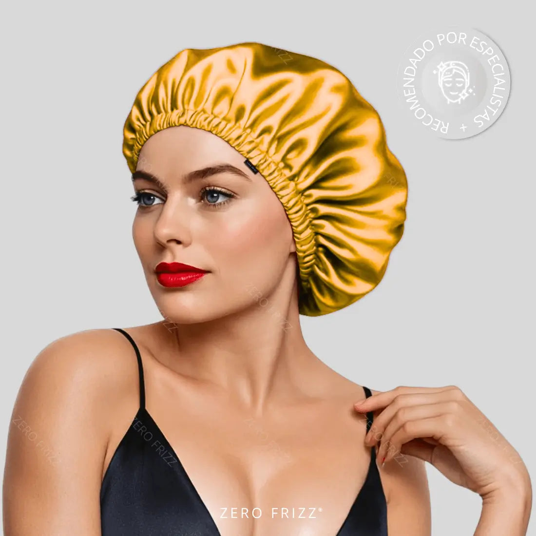 Kit Touca de Cetim Premium Anti Frizz com Regulador e Dupla Camada + Scrunchie de Cetim