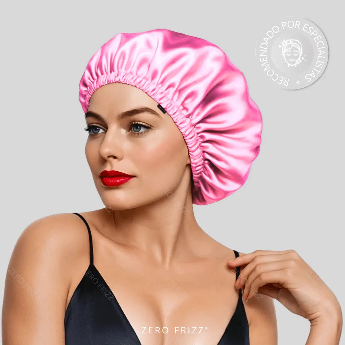 Kit Touca de Cetim Premium Anti Frizz com Regulador e Dupla Camada + Scrunchie de Cetim