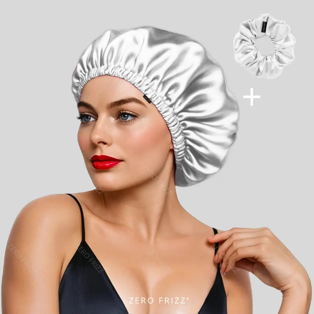 Kit Touca de Cetim Premium Anti Frizz com Regulador e Dupla Camada + Scrunchie de Cetim