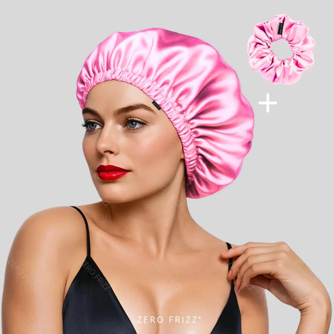 Kit Touca de Cetim Premium Anti Frizz com Regulador e Dupla Camada + Scrunchie de Cetim